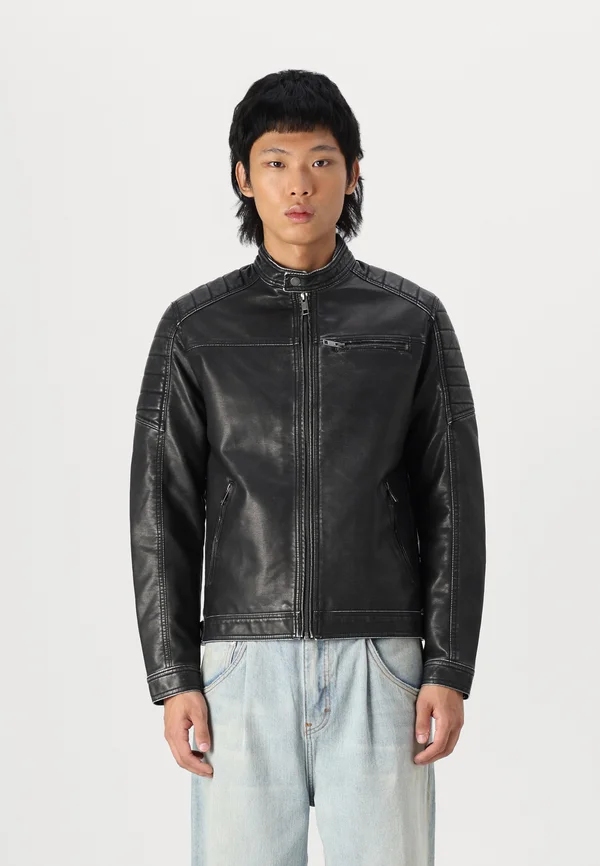 JJEROCKY JACKET - Kunstlederjacke - black