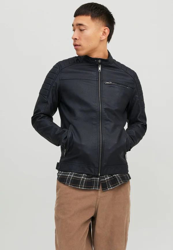 JJEROCKY JACKET - Kunstlederjacke - black