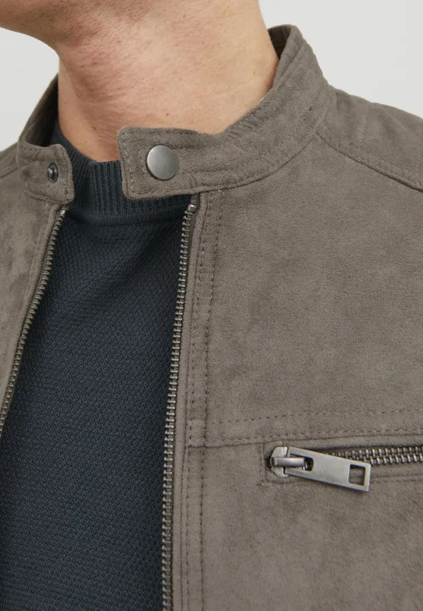 JJEROCKY JACKET - Kunstlederjacke - dark brown