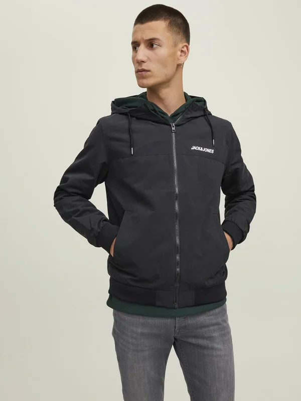 JJERUSH HOOD - Übergangsjacke - black