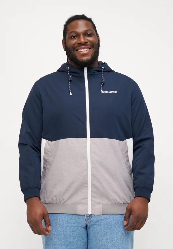JJERUSH HOOD - Regenjacke / wasserabweisende Jacke - sky captain/white/light grey melange