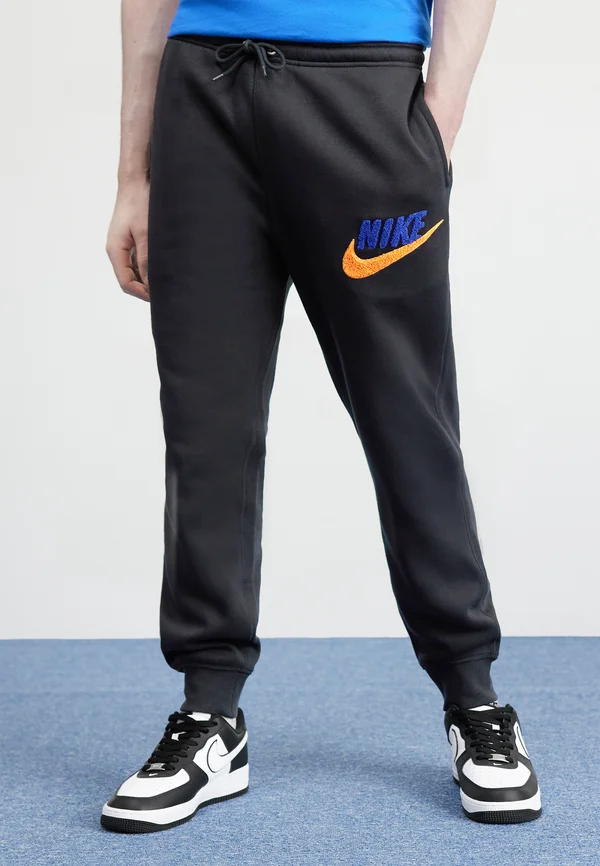 JOGGER - Jogginghose - black/deep royal blue/safety orange