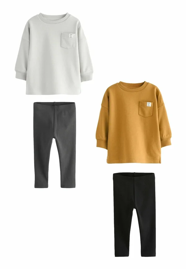 JOGGERS 4 PACK SET - REGULAR FIT - Leggings - Hosen - grey ochre yellow