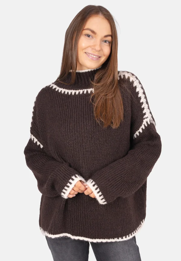 JOLIE - Strickpullover - dark mokka