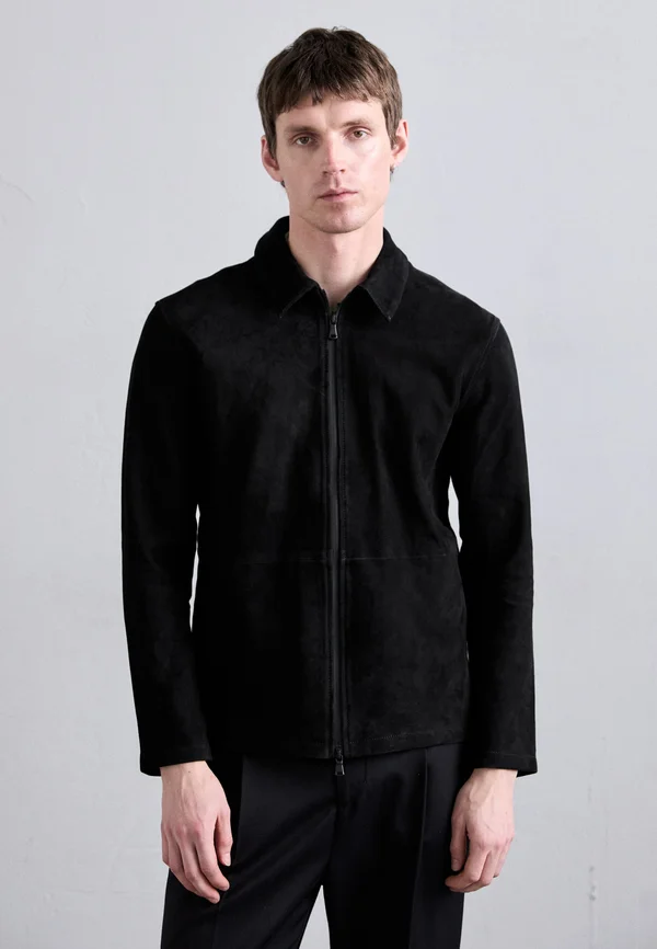 JONAH OVERSHIRT - Lederjacke - black