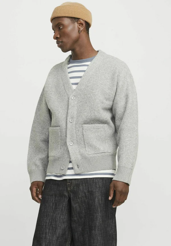 JORWINTER CROPPED  - Strickjacke - light grey melange