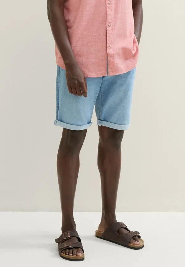 JOSH - Jeans Shorts - used bleached blue denim