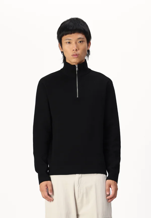 JPRBLAMILANO HALF ZIP - Strickpullover - black beauty