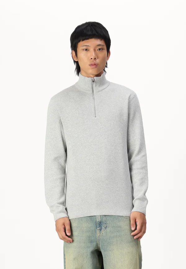 JPRBLAMILANO HALF ZIP - Strickpullover - light grey melange