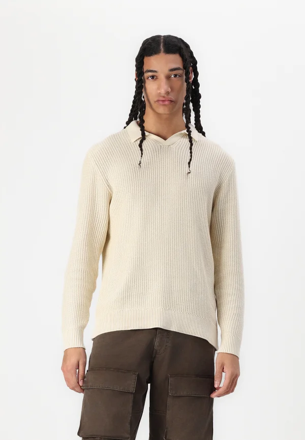 JPRWINTER STRUCTURE - Strickpullover - summer sand