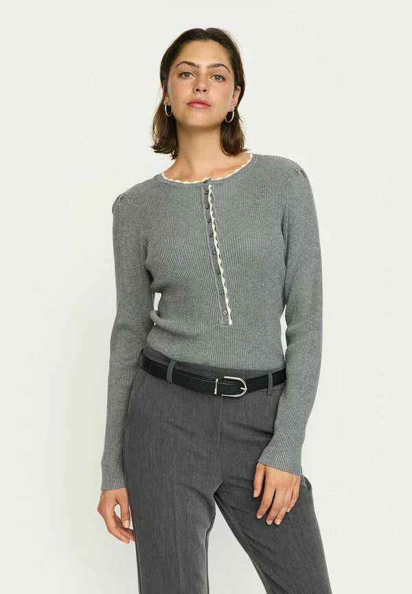 JUDE - Strickpullover - medium grey melange