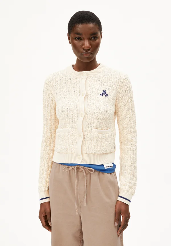 JULIAANAS STRUCTURE - Strickjacke - oatmilk