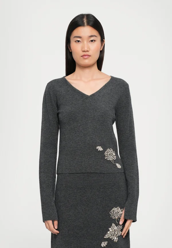 JUMPER - Strickpullover - dark grey melange