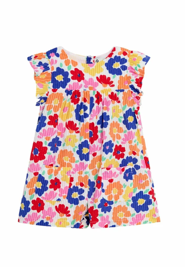 Jumpsuit - bright fuchsia floral seersucker