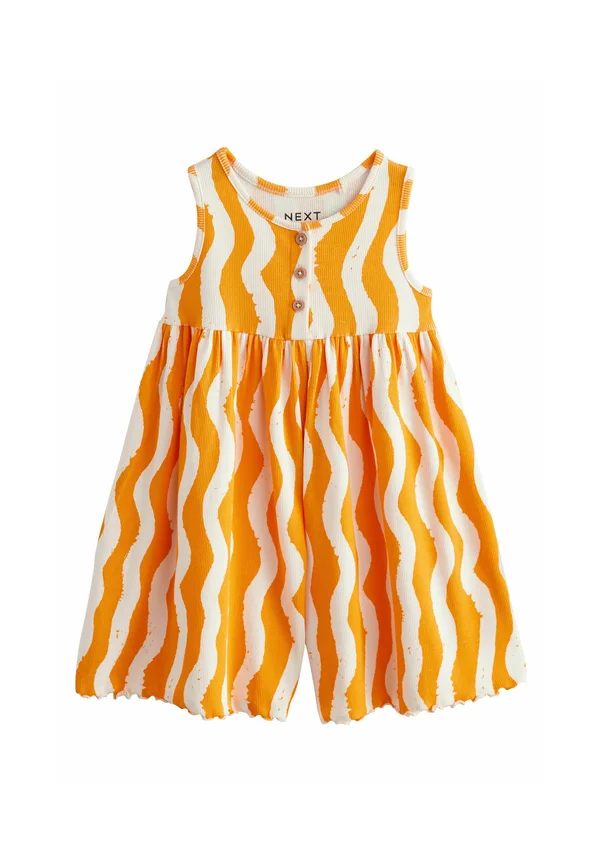 Jumpsuit - orange ecru stripe