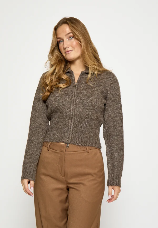 JUNE - Strickjacke - walnut melange