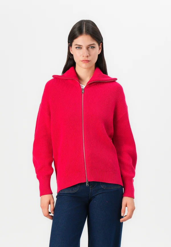 JXADELINE TWIST ZIP - Strickjacke - barberry