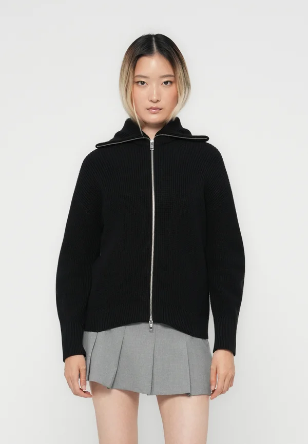 JXADELINE TWIST ZIP - Strickjacke - black