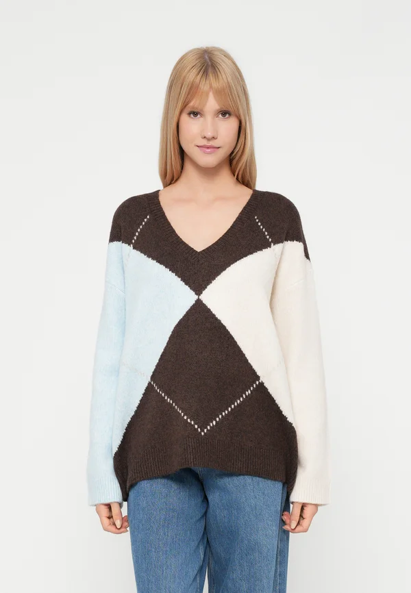 JXESME V NECK - Strickpullover - bracken
