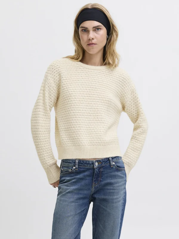 JXMILLY STRUCTURE CREW NECK - Strickpullover - fog