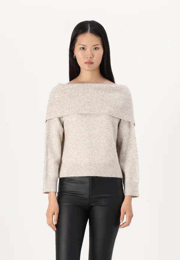 JXMINKA OFF SHOULDER  - Strickpullover - fog
