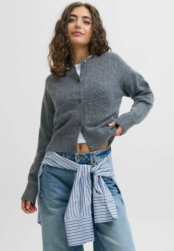 JXNATALIE DIVERSE  - Strickjacke - dark grey melange