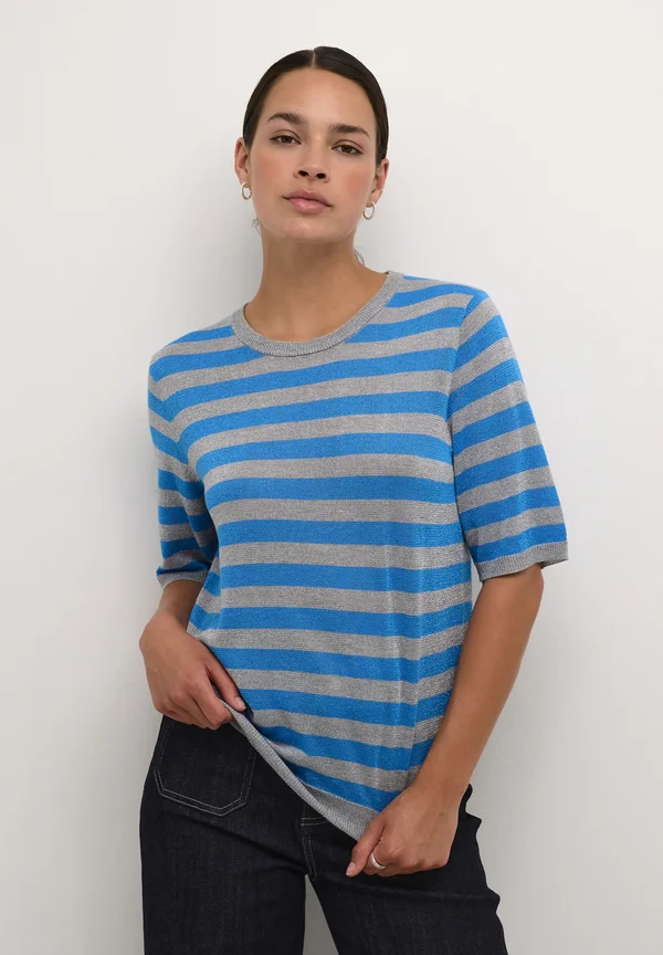 KAANKRA - Strickpullover - grey m malibue blue stripe