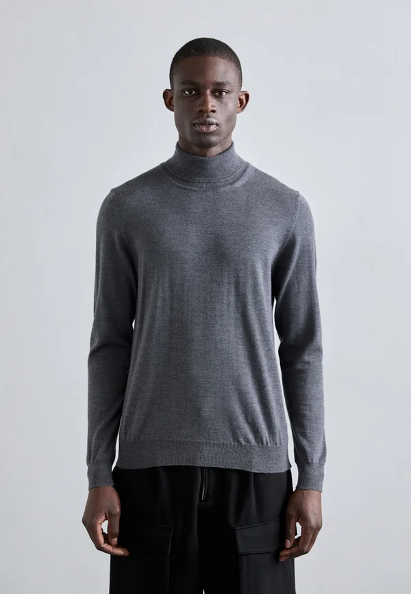 KADEN LIGHT TURTLE NECK - Strickpullover - lava smoke melange