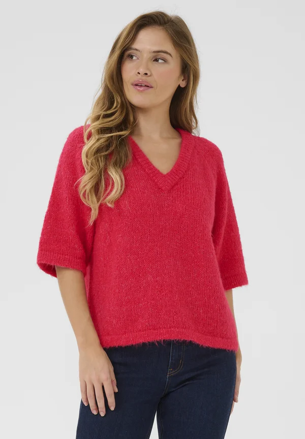 KAEMILIE V-NECK - Strickpullover - raspberry