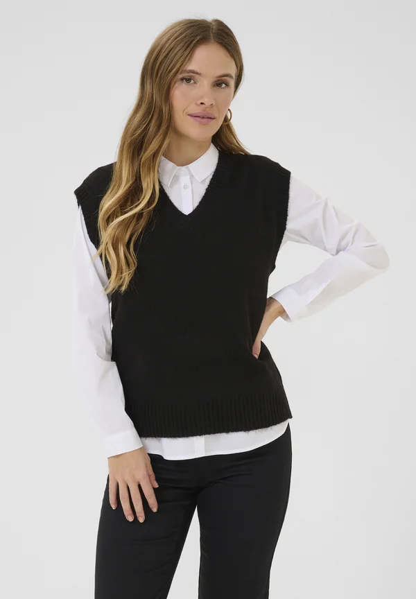 KAIRIS SLIPOVER - Strickpullover - black deep