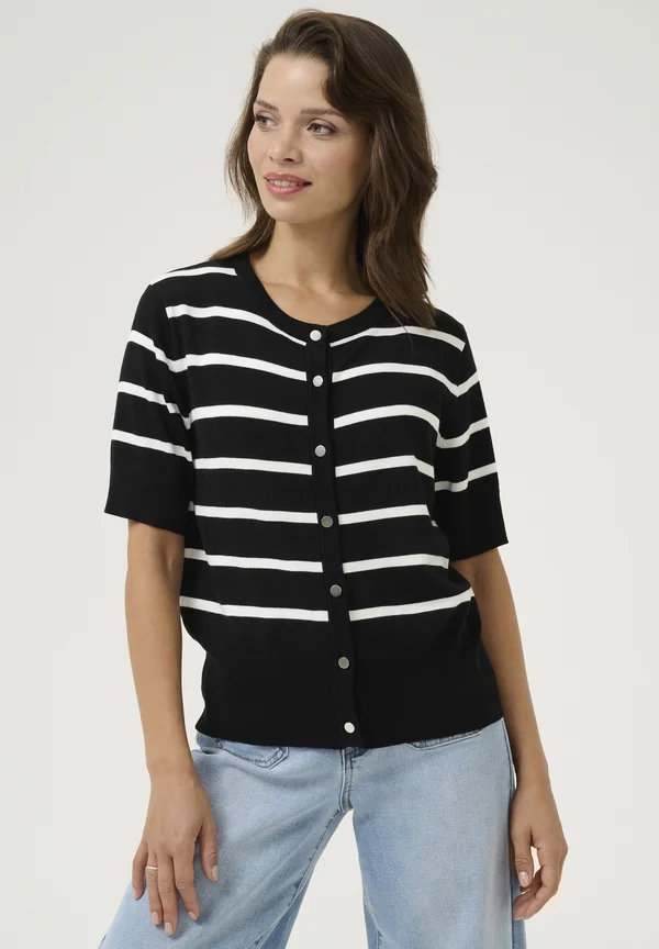 KALIZZA - Strickjacke - black chalk stripe