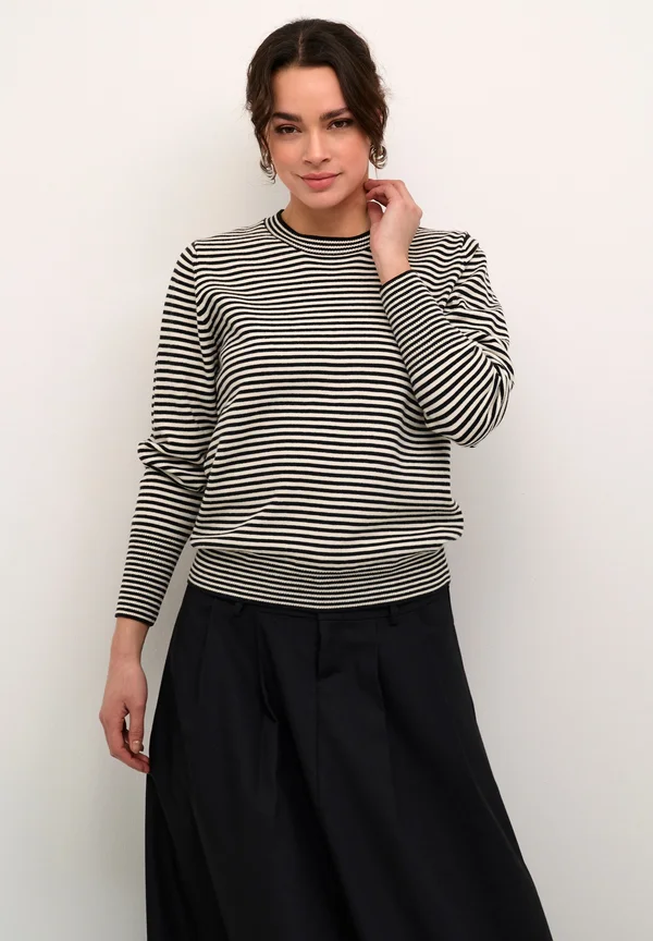 KANALA - Strickpullover - chalk   black small stripe