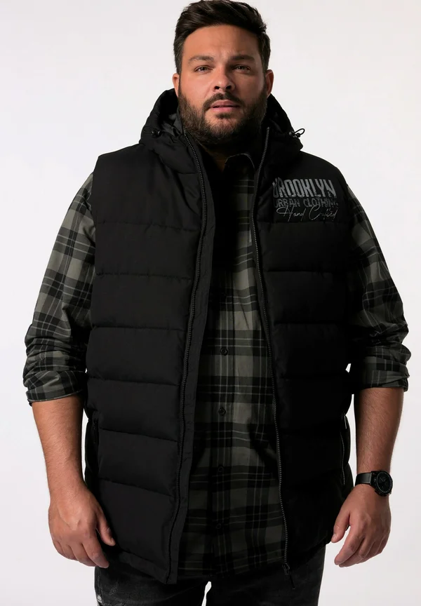 KAPUZE BRUSTPRINT - Weste - black