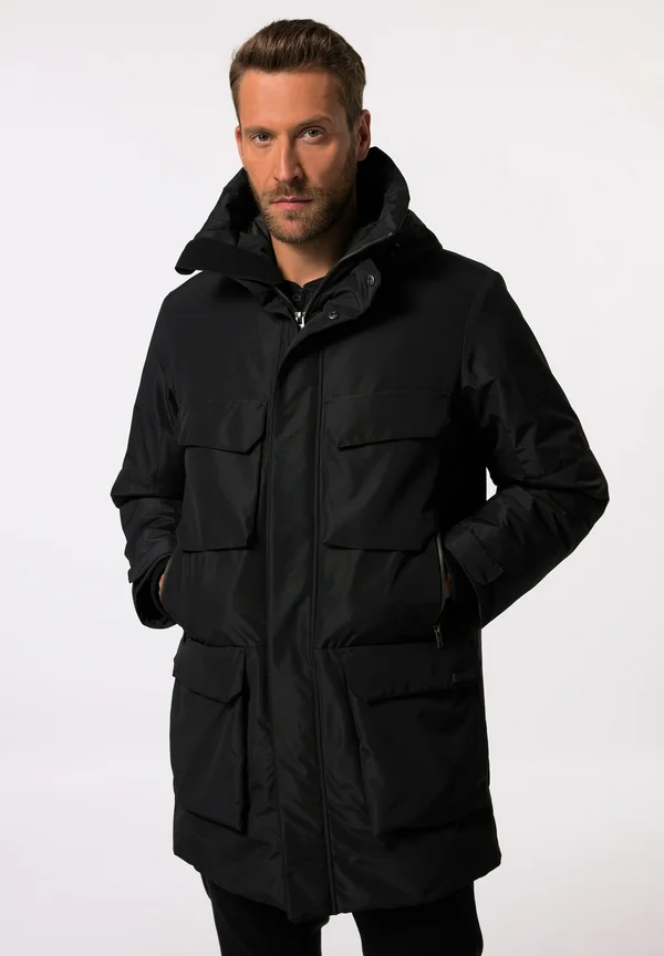KAPUZE VIELE TASCHEN
 - Wintermantel - black