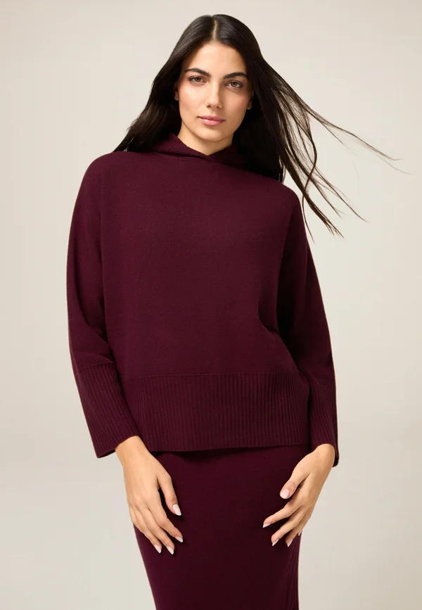 Kapuzenpullover - bordeaux