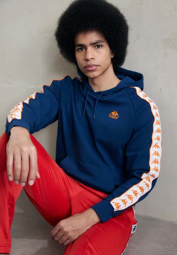 Kapuzenpullover - dark blue/orange