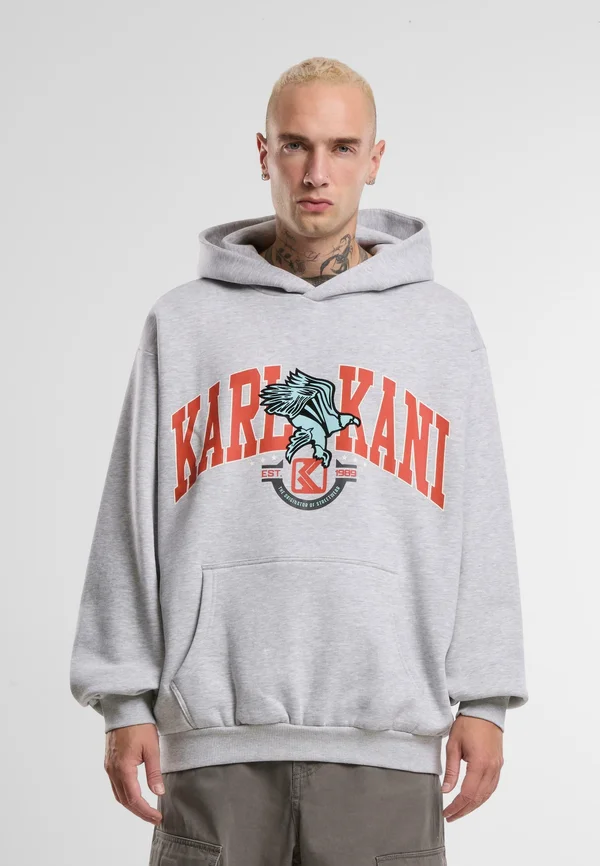 Kapuzenpullover - greymelange red