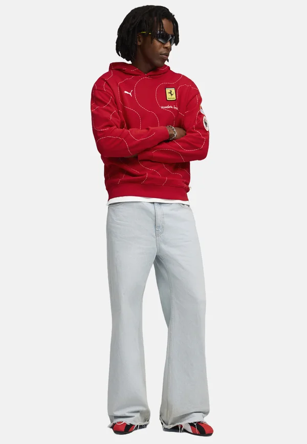 Kapuzenpullover - rosso corsa