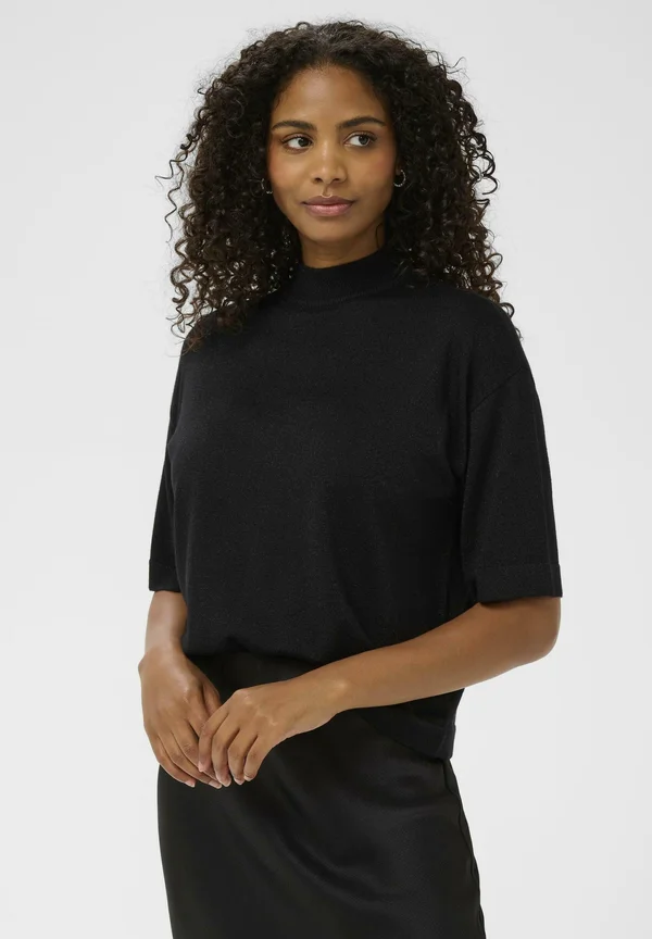 KAREGINA TURTLENECK PULLOVER GLITTER - Strickpullover - black deep