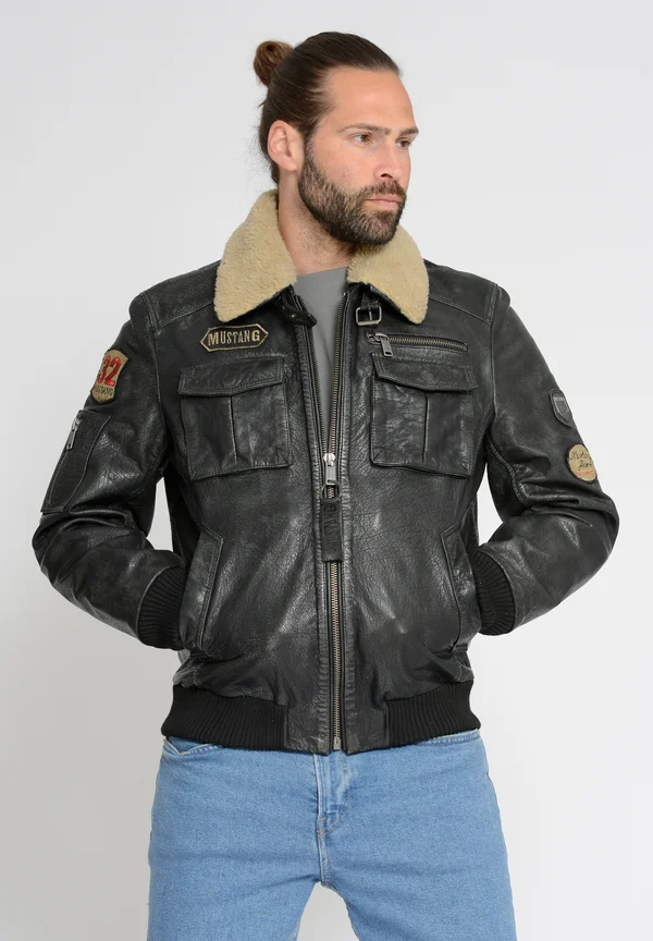 KARLSTAD - Lederjacke - black