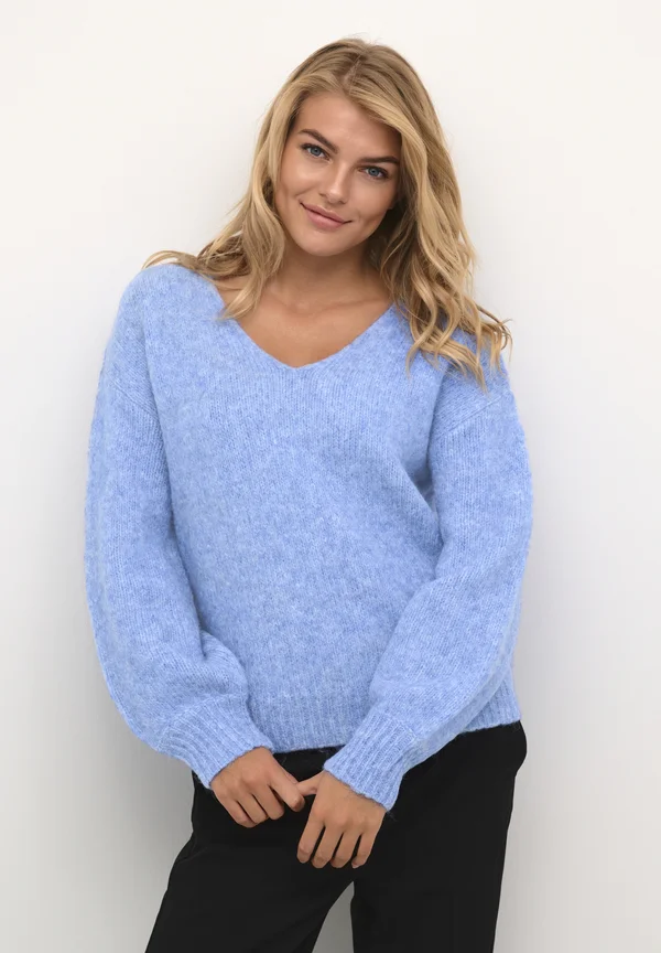 KASARLA V-NECK - Strickpullover - cornflower blue melange