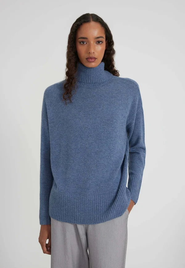 KASCH-MIR OVERSIZED TURTLE NECK - Strickpullover - blue melange