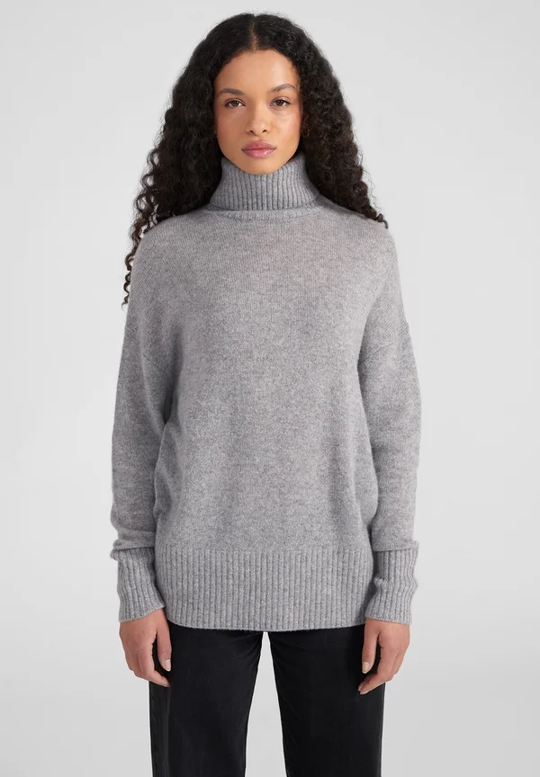 KASCH-MIR OVERSIZED TURTLE NECK - Strickpullover - light grey melange