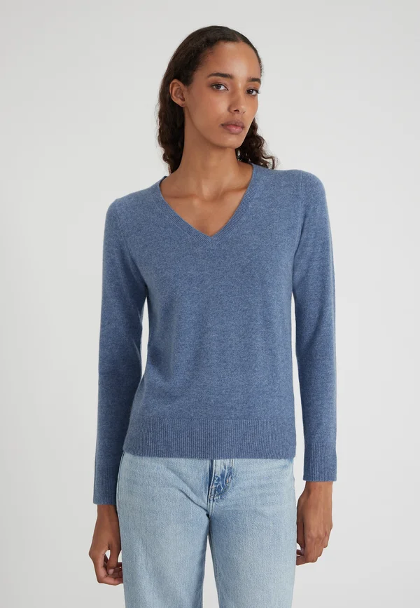 KASCH-MIR V-NECK JUMPER - Strickpullover - blue melange