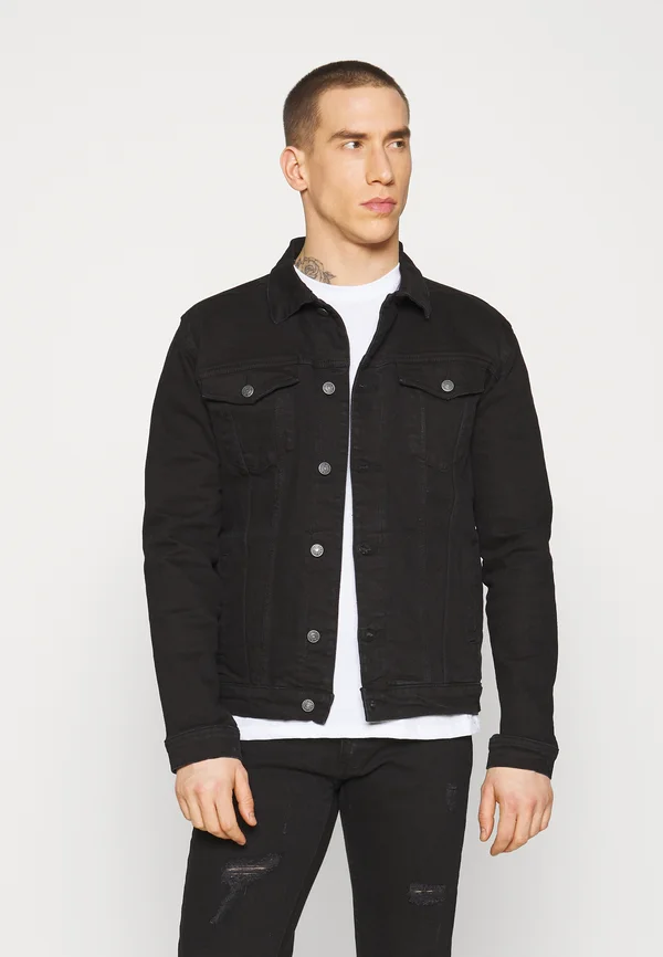 KASH JACKET - Jeansjacke - black dot
