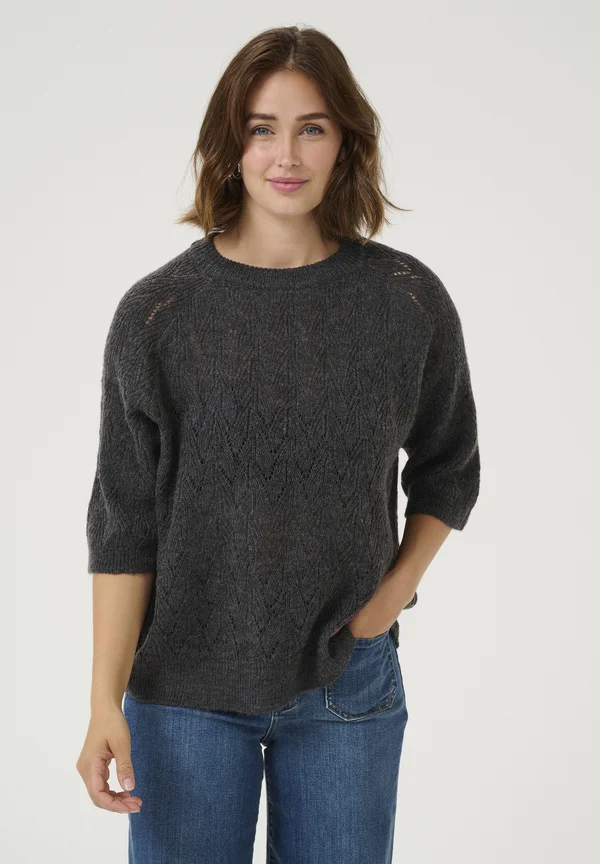 KATIANA  - Strickpullover - black oyster melange
