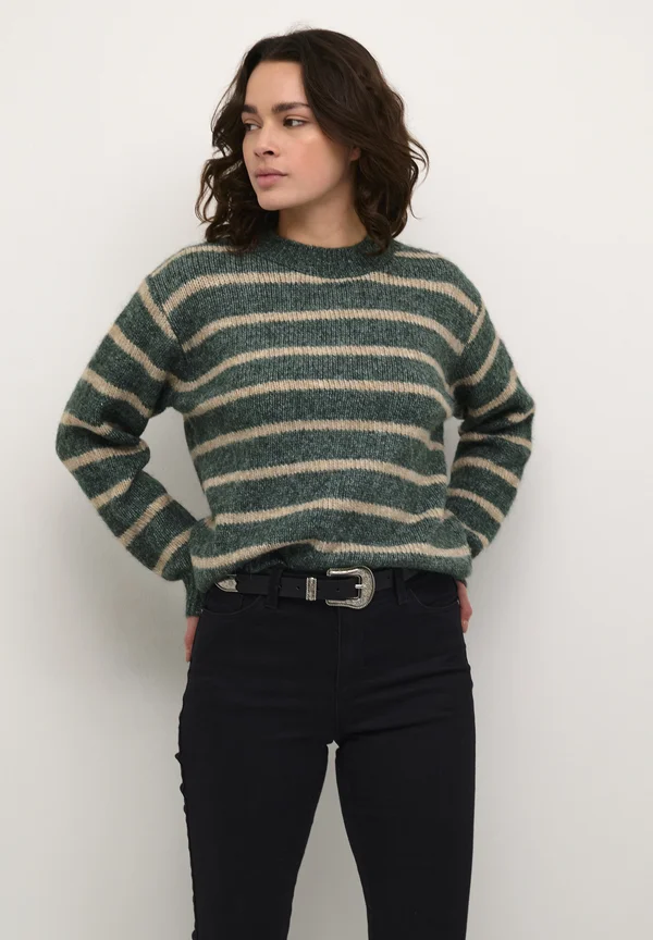 KATRINA - Strickpullover - green mel feather gray mel