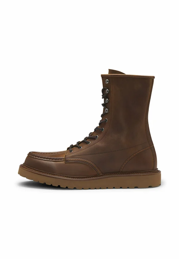 KEATON_HALB - Schnürstiefelette - open brown