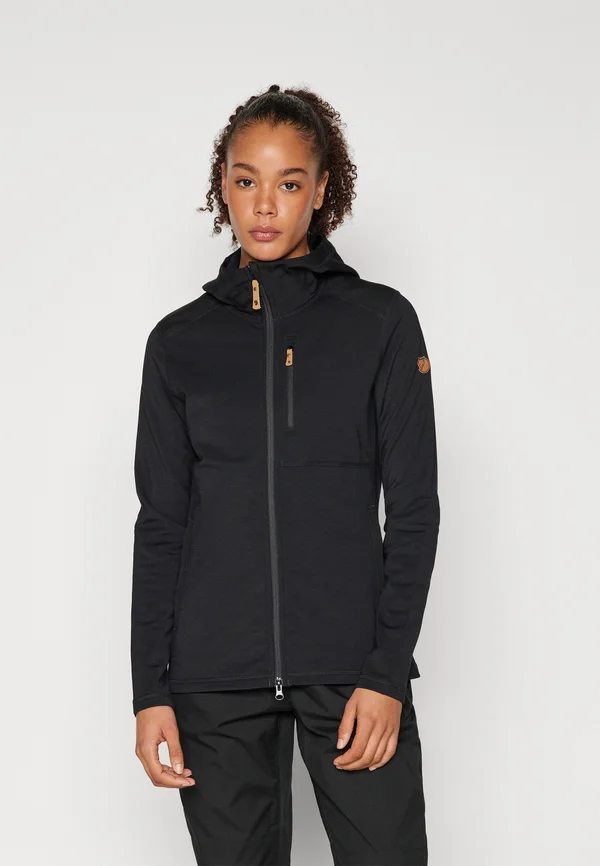 KEB FLEECE HOODIE W - Fleecejacke - black