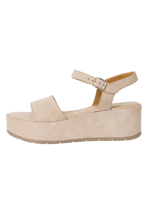 Keilsandalette - ivory suede
